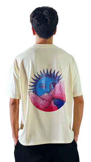 "SOL" Oversized Beige T-Shirt
