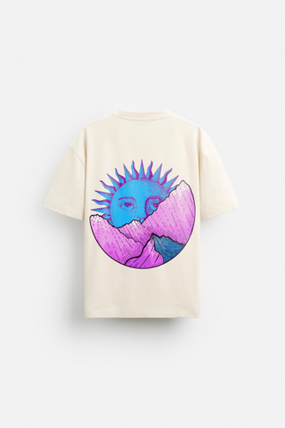"SOL" Oversized Beige T-Shirt