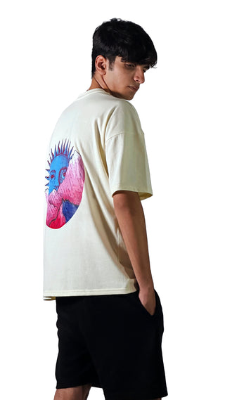 "SOL" Oversized Beige T-Shirt