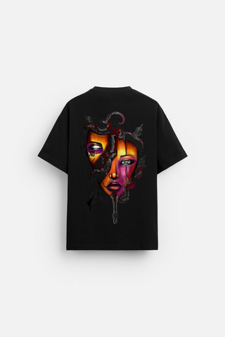 "Psyche Woman" Oversized Black T-Shirt